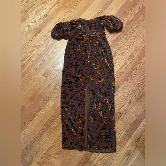 Lulus Confidently Impressive Brown Velvet Off-the-Shoulder Maxi Dress - Picture 6 of 9